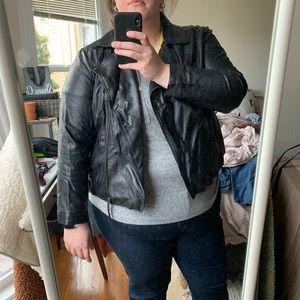 Asos Plus-size faux leather moto biker jacket